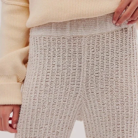 0313 - Free People Cream Knit Pants - Picture 3 of 6
